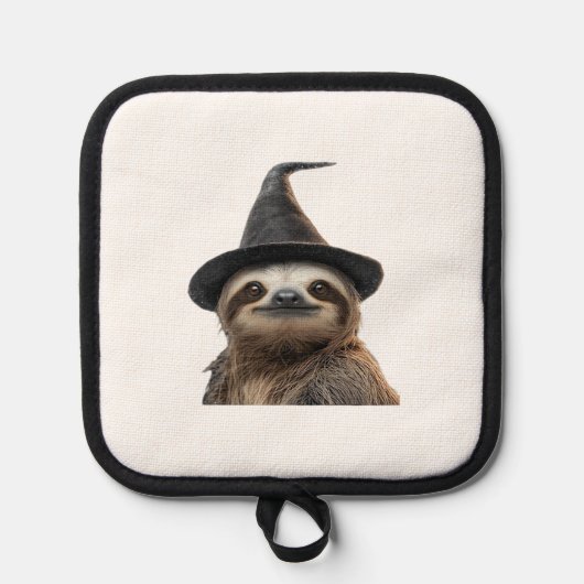 Sloth Wearing Halloween Witch Hat Classic T-Shirt Topflappen (Vorderseite)