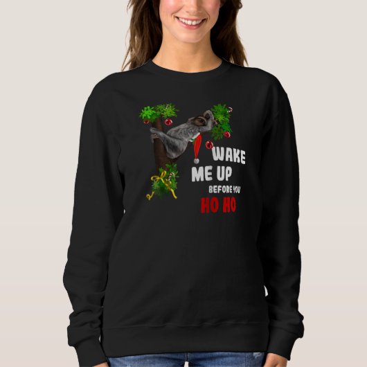 Sloth Weckte mich vor Ho Ho (D010 1366a) Ra Sweatshirt (Vorderseite)