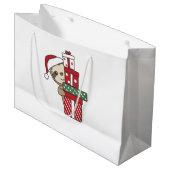 Sloth Weihnachtsgeschenk Winterspiele Große Geschenktüte (Vorderseite Schrägansicht)