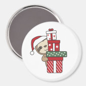 Sloth Weihnachtsgeschenk Winterspiele Magnet (Vorderseite/Rückseite)