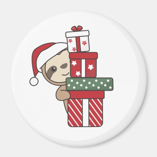 Sloth Weihnachtsgeschenk Winterspiele Magnet (Vorne)