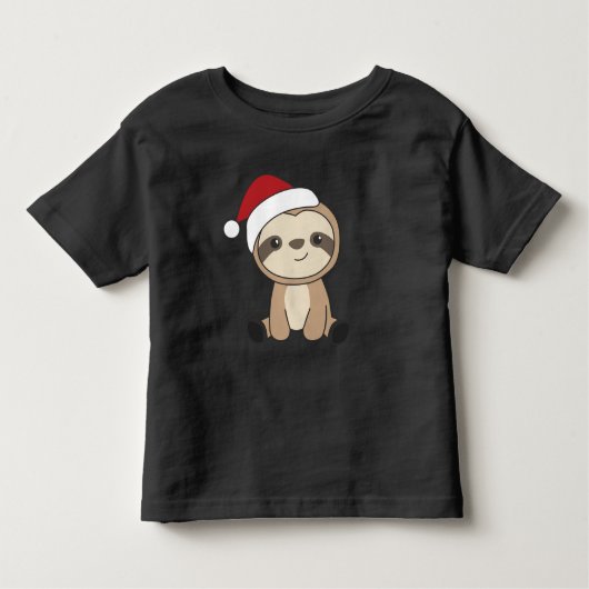 Sloth Weihnachtsschnee Wintertiere Schlampen Klein Kleinkind T-shirt (Vorderseite)
