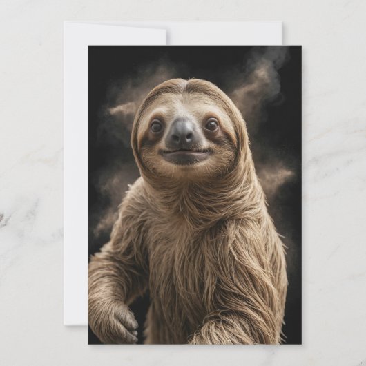 Sloth Wild Animal Elegante Dramatisches Nebelportr Ankündigung (Vorderseite)