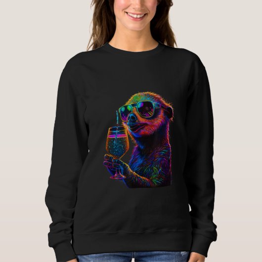 Sloth with Cocktail Sweatshirt (Vorderseite)