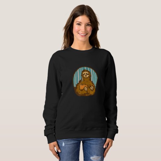 Sloth with coffee mug sweatshirt (Vorne ganz)