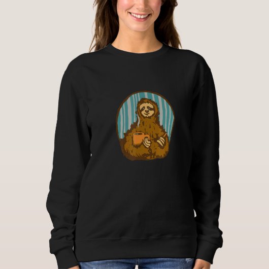 Sloth with coffee mug sweatshirt (Vorderseite)
