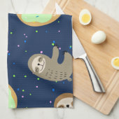 Sloth with donuts geschirrtuch (Viertel Falte)