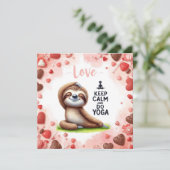 Sloth with text LOVE for Valentine's Day Karte (Stehend Vorderseite)