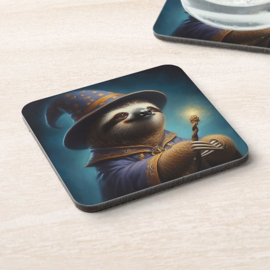 Sloth Wizard Getränkeuntersetzer (Linke Seite)