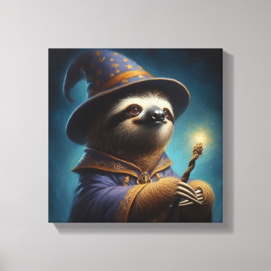 Sloth Wizard Leinwanddruck (Vorderseite)