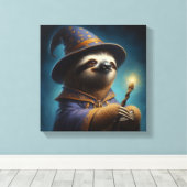 Sloth Wizard Leinwanddruck (Insitu (Holzboden))