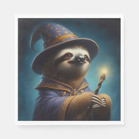 Sloth Wizard Serviette (Vorderseite)