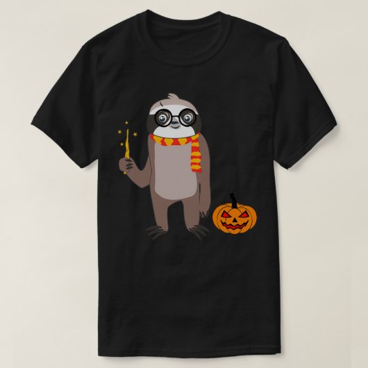 Sloth Wizard Sloth Halloween Costume T-Shirt (Design vorne)