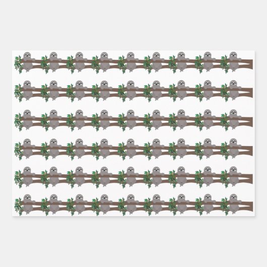Sloth Wrapping Paper Sheets Geschenkpapier Set (Vorderseite 2)