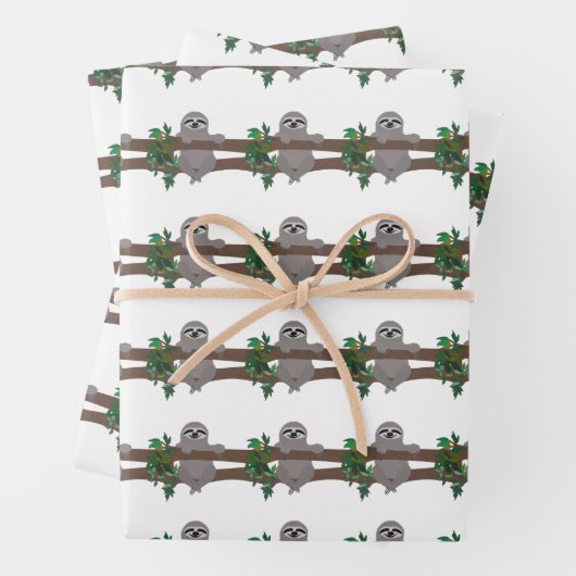 Sloth Wrapping Paper Sheets Geschenkpapier Set (Beispiel)