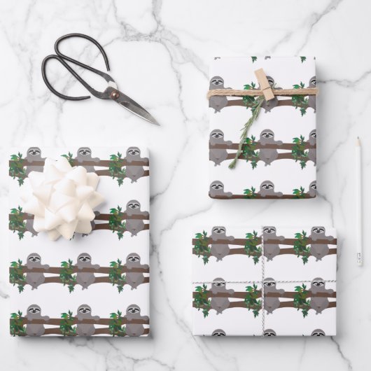 Sloth Wrapping Paper Sheets Geschenkpapier Set (Vorderseite)