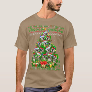 Sloth Xmas Lighting Tree Santa Sloth Ugly Christma T-Shirt