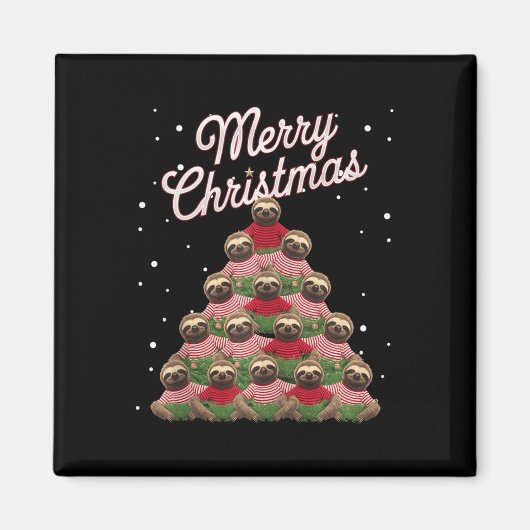 Sloth Xmas Tree Sloths Weihnachtsbaum Tank Top Magnet (Vorne)
