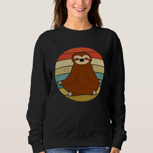 Sloth Yoga Doing Nothing Lazy Retro Sweatshirt (Vorderseite)