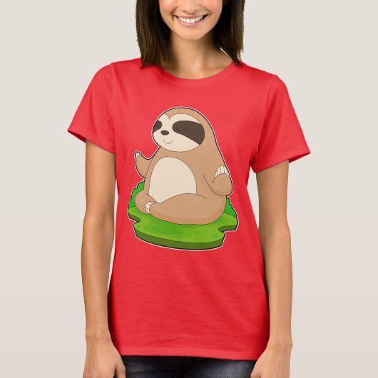 Sloth Yoga Fitness Meditation T-Shirt (Vorderseite)