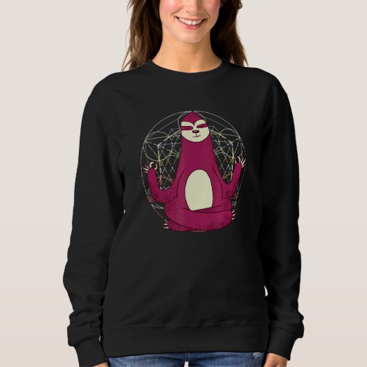 Sloth Yoga I Meditation Sportyogafan Sweatshirt (Vorderseite)