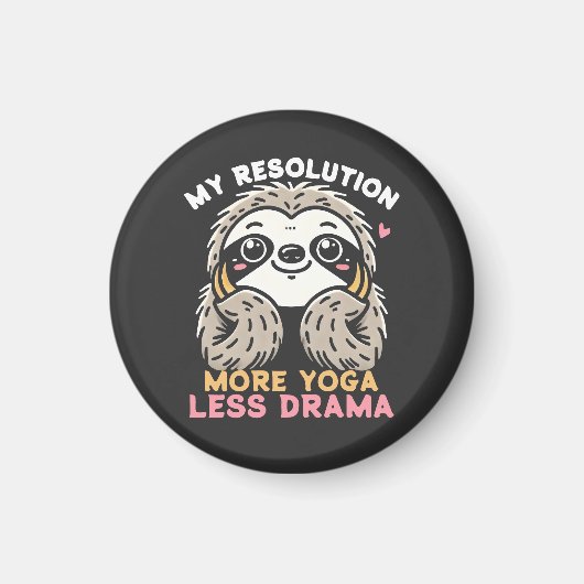 Sloth Yoga Magnet - Mehr Yoga Weniger Drama (Vorne)