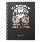 Sloth Yoga Notebook - Mehr Yoga Weniger Drama Notizblock (Vorderseite)