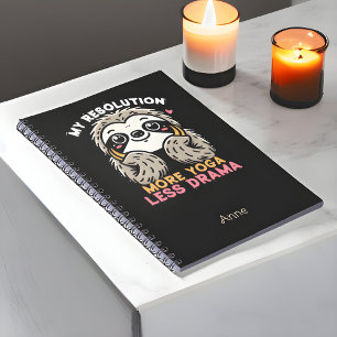Sloth Yoga Notebook - Mehr Yoga Weniger Drama Notizblock