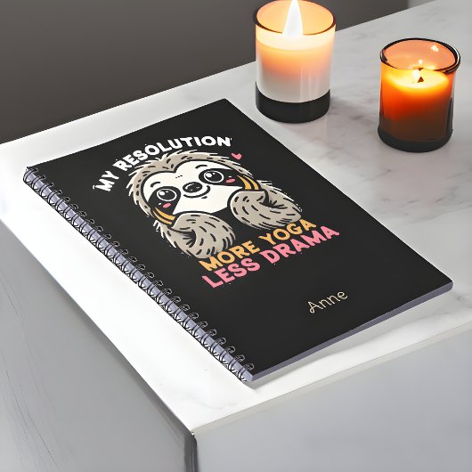 Sloth Yoga Notebook - Mehr Yoga Weniger Drama Notizblock