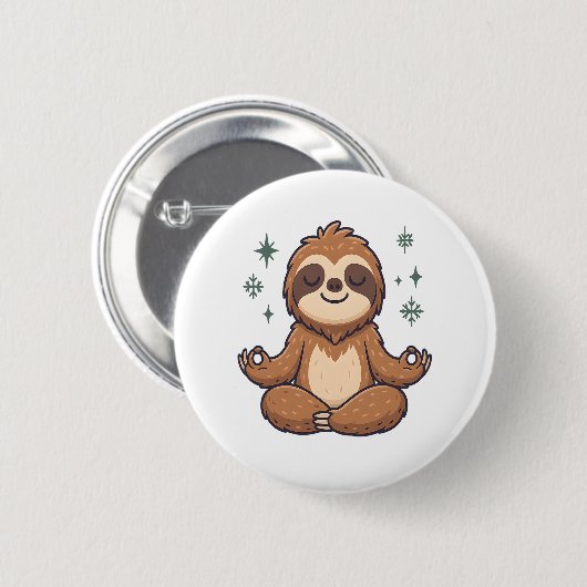 Sloth Yoga Sloth Button (Vorne & Hinten)