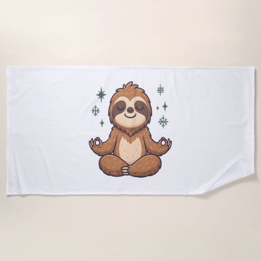 Sloth Yoga Sloth Strandtuch (Vorderseite)
