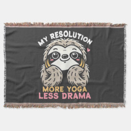 Sloth Yoga Throw Blanket - Mehr Yoga Weniger Drama Decke