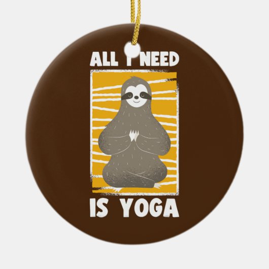 Sloth Yoga Workout Meditation Stretch Pilates Keramik Ornament (Vorne)