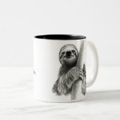 Sloth zeichnend Hintergrund Zweifarbige Tasse (VorderseiteRechts)