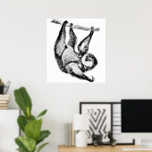 Sloth Zeichnend Illustration Poster (Heimbüro)