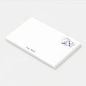 Sloth Zeichnend Lithograph #1 Blue Post-it Klebezettel (angewinkelt)