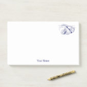 Sloth Zeichnend Lithograph #1 Blue Post-it Klebezettel (Auf Schreibtisch)