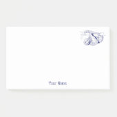 Sloth Zeichnend Lithograph #1 Blue Post-it Klebezettel (Vorderseite)