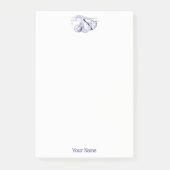 Sloth Zeichnend Lithograph #1 Blue Post-it Klebezettel (Vorderseite)