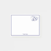 Sloth Zeichnend Lithograph #1 Blue Post-it Klebezettel (Vorderseite)