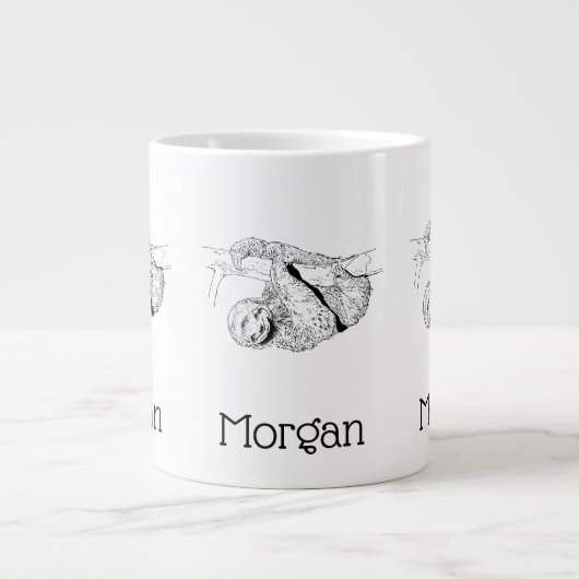 Sloth Zeichnend Lithograph #1 Jumbo-Tasse (Vorderseite)