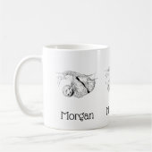 Sloth Zeichnend Lithograph #1 Kaffeetasse (Links)