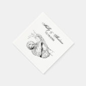 Sloth Zeichnend Lithograph #1 Serviette (Ecke)