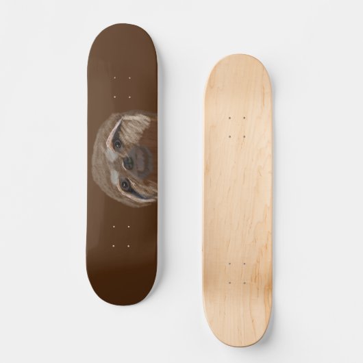 Sloth Zeichnend Skateboard (Vorderseite)