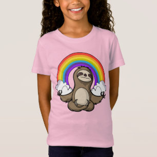 Sloth Zen Yoga Meditation Rainbow Animal T-Shirt