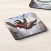 Sloth Ziplining Getränkeuntersetzer (Linke Seite)