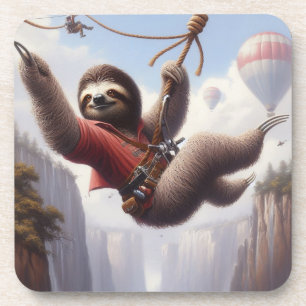Sloth Ziplining Getränkeuntersetzer