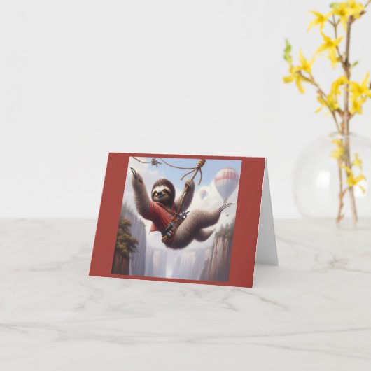 Sloth Ziplining Karte (Gelbe Blume)
