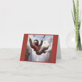 Sloth Ziplining Karte (Vorderseite)