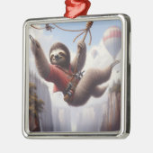 Sloth Ziplining Ornament Aus Metall (Links)